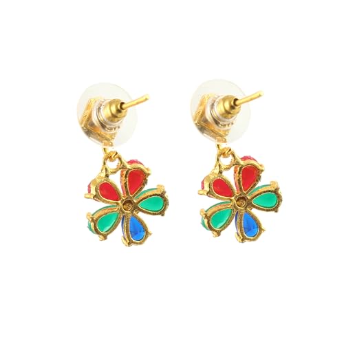JewarHaat Indian Bollywood Necklace Set AD CZ Elegant Gold Plated Multi Stones Sparkling Crystals Choker with Earrings Fashion Jewellery for Women & Girls - color: Multicolor