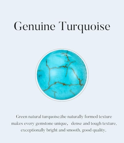 Genuine Turquoise Ring for Women Western Oval Gemstone Jewelry 925 Sterling Silver Leaf Bohemian Boho for Her Wife Mom - color: Turquoise