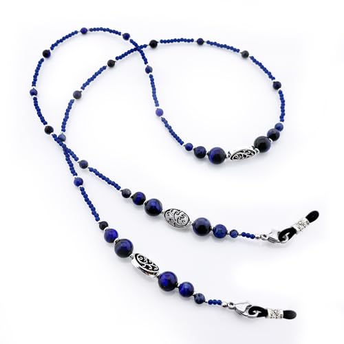 Damanse Beaded Glasses Chain,Eyeglass & Sunglass Strap For Women Stylish - color: Tree of Life Blue Eye