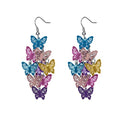 Nine Piece Butterfly Earrings Mix Color Bohemia Style Long Drop Dangle Hook Earrings Lightweight Fashion Style Butterfly Earrings Holiday Gifts Jewelry for Women - color: Colorful