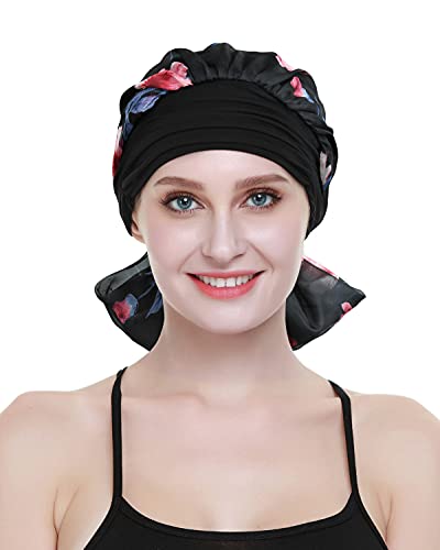 Chemo Headwear Turbans for Women Long Hair Head Scarf Headwraps Cancer Hats - color: Both Burgundy