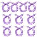 10 Pcs Long Thin Small Skinny Scarf Satin Neck Tie Ribbon Choker for Women Girls - color: Light Purple