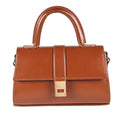 MOON CANTA Mini Crossbody Bag for Women – Small Faux Leather Shoulder Purse with Gold Lock, Elegant Design for Daily Use - color: Camel