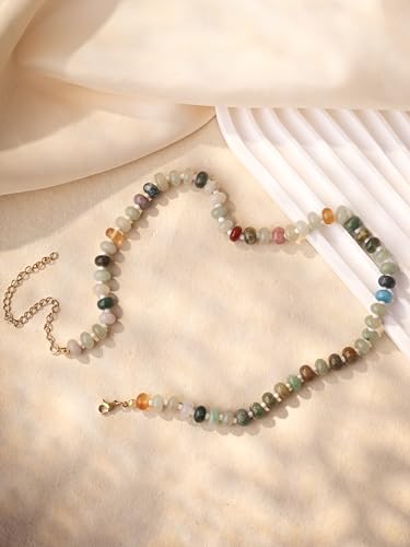 Sacina Trendy Boho Colorful Beaded Crystal Choker, Y2k Summer Beach Necklace, Boho Necklace, Hippie Jewelry, Christmas Jewelry Gift for Women - color: B