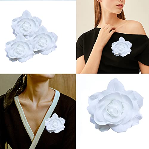 Hair Flower Clips Brooch Boutique Hair Accessories Bohemia Hairpins for Women Girls (White) 1 Count (Pack of 1) - color: White