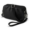Small Wristlet Wallet for Women, 3-Zip Crossbody Phone Purse - color: Black/Pull-up-pvc
