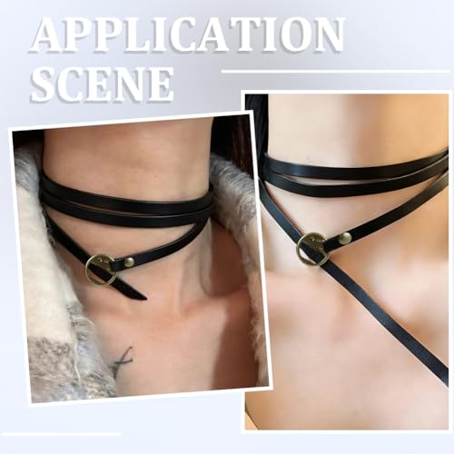 2PCS 2 Colors Vintage Punk Wristlet Bangle Genuine Leather Stackable Cuff Trendy Western Wrap Bracelets Wristband Adjustable Boho Layered Bracelet for Men Women Handmade Jewelry - color: black,brown