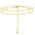 Gold/Sterling Silver Anklet Bracelets for Women Waterproof, Non Tarnish 925 Sterling Sliver Plated Heart Evileye Butterfly Charm, Dainty Summer Beach Anklets for Women, Beach Vacation Bikini Outfits for Her Mom - style: Satellite-Gold
