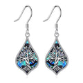 TIGER RIDER Abalone Shell 925 Sterling Silver Dangle Earrings Lightweight Filigree Dangle Drop Earrings for Women - style: Tree of life