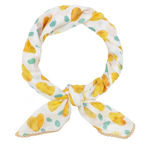 Large Cotton Bandanas for Women, 27 x 27 inch Hair Neck Scarf, Headband Square Scarf - color: H-yellow Green White