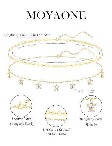 Waist Chain for Women 14K Gold Plated Waist Beads Belly Chain Dainty Layered Body Chain Belt Beach Jewelry for Women Sexy Waterproof Non Tarnish Adjustable Summer Jewelry Accessories - style: coin & butterfly
