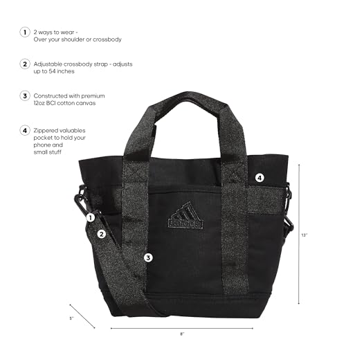 adidas Small Tote Mini Bag for Women and Men - color: Canvas/Black