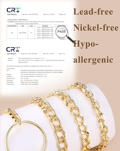 TEN MIRO 16k Chunky Gold Plated Bracelets for Women Non Tarnish, Womens Gold Plated Bracelets Stack Layered Chunky Chain Bracelets Waterproof Bangle Cuff Bracelet Mothers' Day Jewelry Gifts