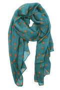 YOUR SMILE Ladies/Women's Lightweight Floral Print/Solid Color mixture Shawl Scarf For Spring Summer season - color: Polka Dots/Blackish Green