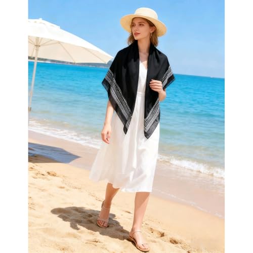 41" Large Square Scarf Hairscarf Fashion Scarves Hair Wrapping Scarfs Night Sleeping Headscarf for Women B06 - color: B061