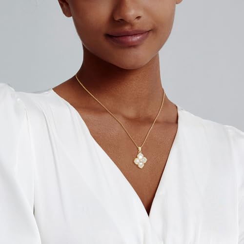 Luxval Diamond Pendant Gold Necklace for Women，Dainty 18k Gold Plated Choker Necklaces Simple Gold Jewelry Gifts for Women Girls - color: Gold-clover