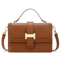 KKXIU Crossbody Bags for Women - Top Handle Purses for Lady, Leather Handbags Shoulder Clutch with Adjustable Shoulder Strap - color: B-dark Brown