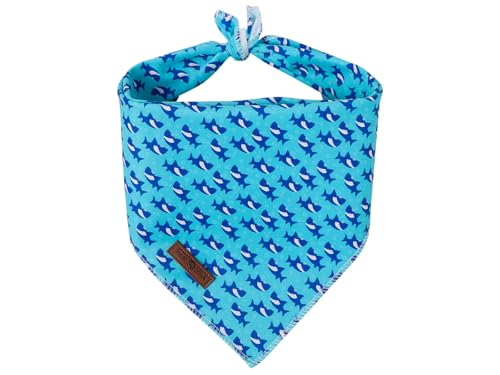 Lionet Paws Spring Summer Bee Dog Bandana Washable Cotton Handkerchief Scarf Triangle Yellow Bandana for Small Medium Dogs Girl Boy - color: Shark, size: Small (Pack of 1)