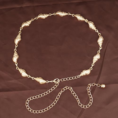 Luvatar Fashion Metal Waist Chain Belt Blouse Dress Sweater Chain Belt… - color: Gold-t90