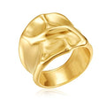 Gold Silver Rings Set for Women Chunky Statement Rings ZC Dome Evil Eye Croissant ring Thick 18K Gold Plated Band Rings - color: Chunky, size: 8