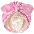 Ababalaya Satin Lined Beanies for Women Chemo Headwear Silky Lined Cotton Sleeping Cap - color: Pink