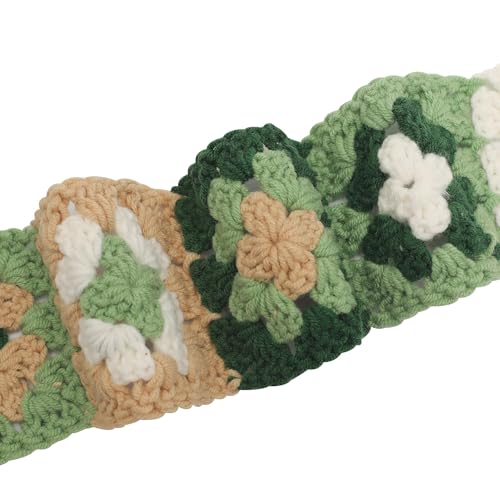 ZLYC Women Floral Headband Handmade Crochet Knit Vintage Hair Bands (Floral Army Green) - color: Floral Army Green