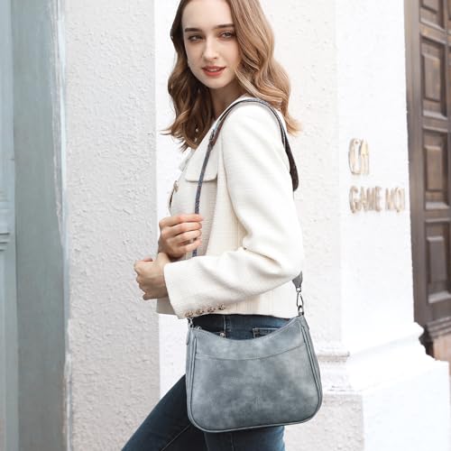 APHISON Trendy Leather Crossbody Purse with Adjustable Strap, Women's Shoulder Handbag - color: 04-blue