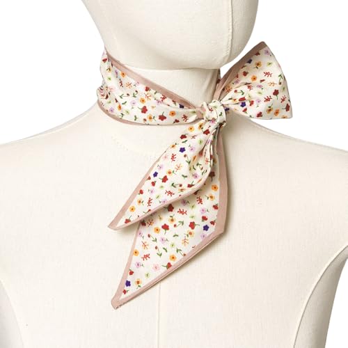 QIUTIMIY 4 Pack Purse Scarf Handbags Skinny Twill Hair Scarves Narrow Neck Scarf Band Women Fashion Accessories Bag Charms - color: Style 2