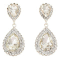 Bridal Statement Earrings for Women, Long Tassel Earrings Sparkling Rhinestones Crystals Earring Exaggerated Wedding Bridal Earrings Elegant Jewelry for Wedding Engagement Party - color: Silver