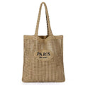 Ayieyill Crochet Tote Bag For Women, Crochet Mesh Beach Tote Bag Summer Vacation Aesthetic Boho Knit Bag for Women - color: G/Brown