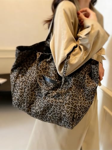 MakeMeChic Women's Leopard Tote Bag Cheetah Oversize Shoulder Bag Weekender Bag - color: Multicolor Cheetah