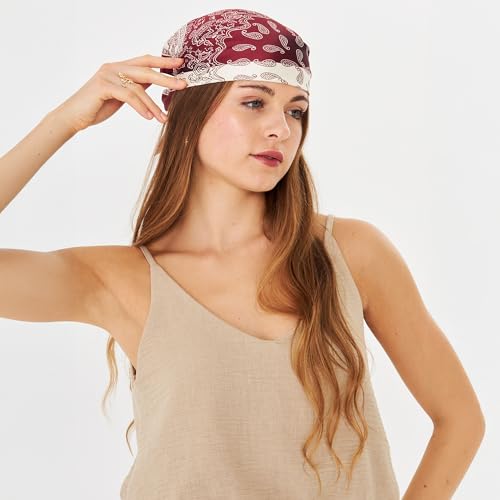 dscarf Womens Neck Scarf 21"x21" Small Square | Headband Scarf Ethnic Bandana Head Scarf Flowering Breathable Lightweight - color: Ethnic Design 8