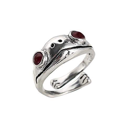Opening Ring Statement Unisex Resizable Bohemian Artistic Design Retro for Women Silver Color(B)