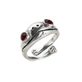 Opening Ring Statement Unisex Resizable Bohemian Artistic Design Retro for Women Silver Color(B)
