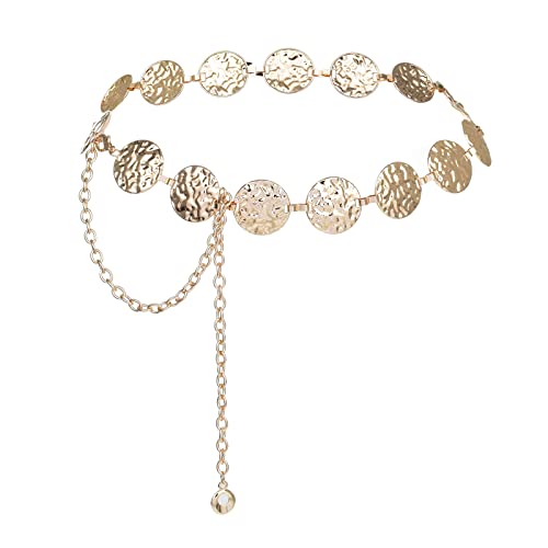 Luvatar Fashion Metal Waist Chain Belt Blouse Dress Sweater Chain Belt… - color: Gold-U27