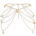 XZQTIVE Starfish Pearl Waist Chain Belts for Women Mermaids Seashell Pearl Belly Chain Gold Pirate Rave Festival Summer Bikini Beach Jewelry Accessories - style: Starfish-11