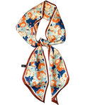 kcctoo 59” Long Silk Like Head Scarf Women's Fashion Square Neck Satin Scarfs for Bag Hair Scarves Gift 59 * 5.9” - color: A1 Bright Flowers 59" X 5.9"