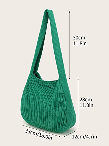 ENBEI Women's Crochet Tote Bag Knit Shoulder bag,Aesthetic Bag,Cute Eco-Friendly Tote for Travel,Daily Use,Gift Box Packaging - color: Green