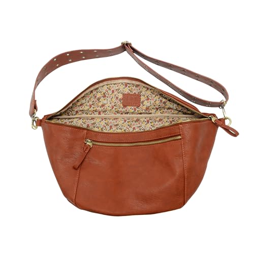 Joy Susan Womens Vegan Leather Mel Large Sling Crossbody Bag - Spice - color: Spice