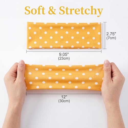 Waliah 6 Pcs Polka Dot Headband Cute Headbands for Women Soft Head Bands for Women's Hair Non Slip Headbands - color: Polka Dot