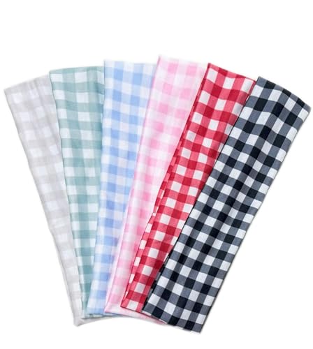 TERSE Plaid Headbands for Women Trendy Hair Accessories: Cute Head Bands for Women's Hair Fashion Hairbands 6PCS - color: Headbands Color- Plaid Print
