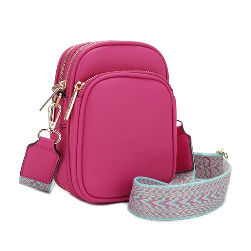 Mali+Lili, Josie Triple Zip Crossbody Bag - color: Fushia