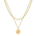 Turandoss 14K-Gold-Plated Necklaces for Women - Lock Evil Eye Medallion Vintage Coin Necklace Bee Sun Moon Shell Chain Necklace Layered Paperclip Chain Necklaces for Women Jewelry Gifts - style: "5-St. Christopher Pendant