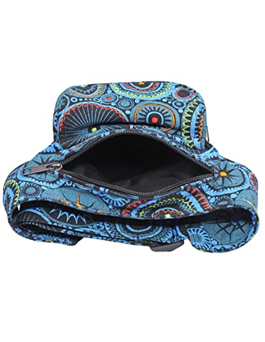 The Collection Royal Handmade Festival Waistpack Boho Hippie Waist Bag Hip Bum Running Belt Fanny Pack Travel Utility Belt (Black-Turq) - color: Black-Turq