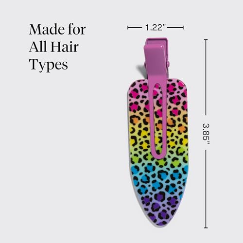 Lisa Frank x Kitsch XL Creaseless Hair Clips for Women - No Crease, No Bend Hair Clips for Styling, Makeup Application, or Face Wash | Recycled Acrylic - Rainbow Leopard | Gifts for Women, 2pcs - color: Rainbow Leopard