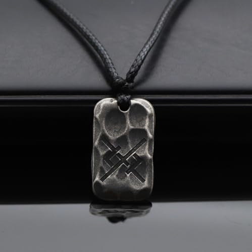 Ankiyabe Stainless Steel Norse Viking Rune Pendant with Adjustable Braided Rope Good Luck/Love/Strenght/Health Viking Symbol Necklace for Men Women - color: ETERNAL LOVE