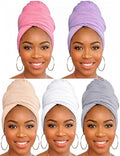 Head Wraps for Black Women, Breathable Headwrap Soft Long Hair Wraps Wide Headscarves for Locs Braids - color: 5pcs-(beige,light Grey,pink, Light Purple,white)