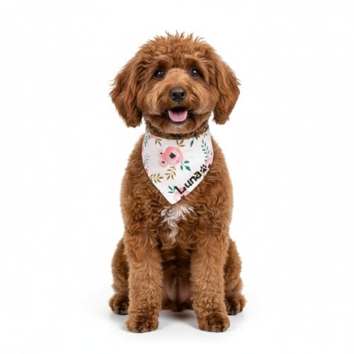 Embroidered Bandana,Floral Coral Pink, Summer Triangle Scarves, (Floral Coral Pink, Small) - size: Small