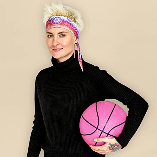 Jutom 4 Pieces Tie Headbands for Men Women Sports Bandana Hair Band Camo Headbands Elastic Sweat Wicking Karate Adjustable Non Slip Hairband for Yoga Workout Running - color: Lovely Color