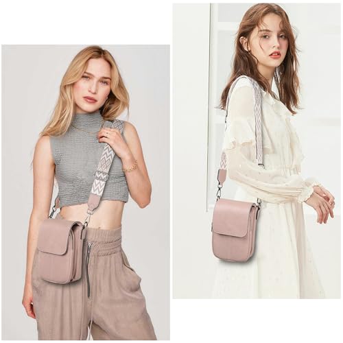 TANTOMI Small Crossbody Bags for Women Trendy, Cell Phone Purses Wallet with 4 Card Slots, Small Purses with Adjustable Strap - color: 04-dusty Pink
